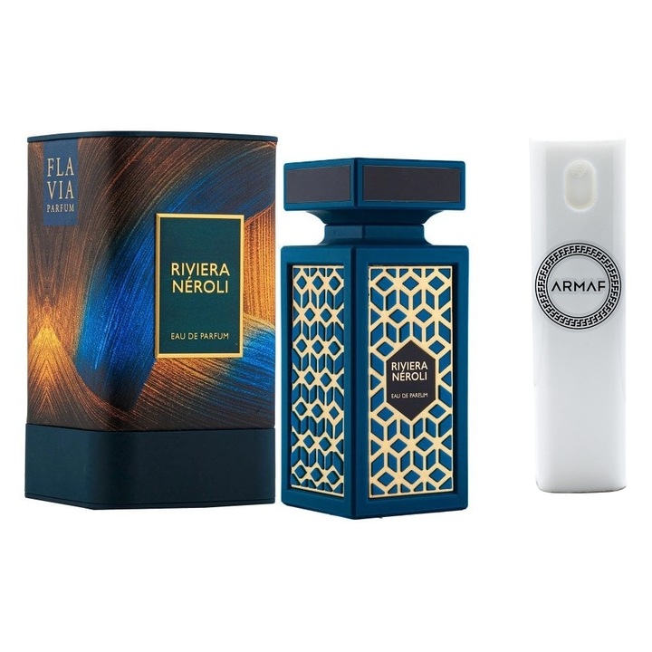 Комплект парфюмна вода Flavia от Armaf Neroli Riviera унисекс 90 ml с комплект за многократно пълнене 10 ml