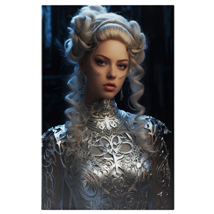 Tablou Canvas: Printesa de fier Barbie, Lucrari de arta, Croiala costum, Papusa, infrumuseta, Accesoriu de moda Pictura Digitala 100x70CM