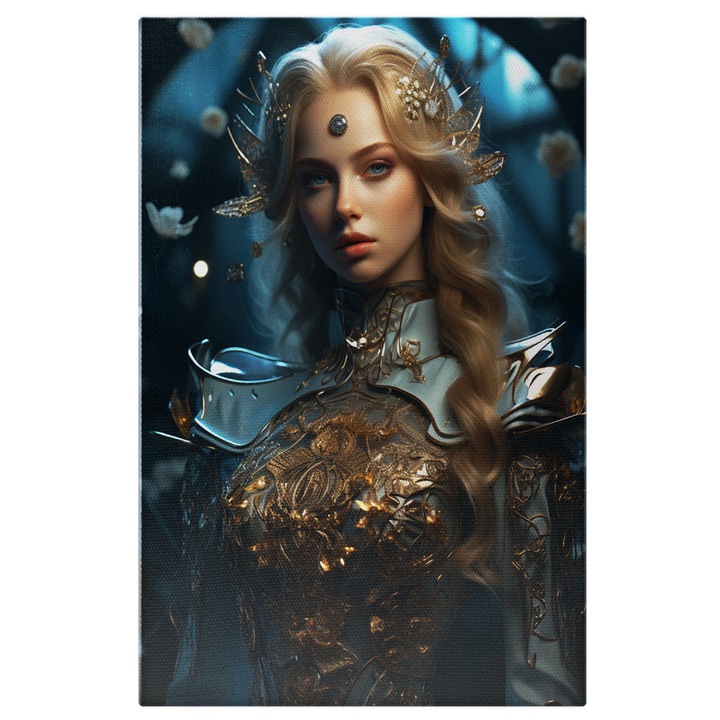 Tablou Canvas: Spiridus elegant Arta, Barbie, Frumusete, Blond, Lucrari de arta, Croiala costum, intuneric Pictura Digitala 100x70CM
