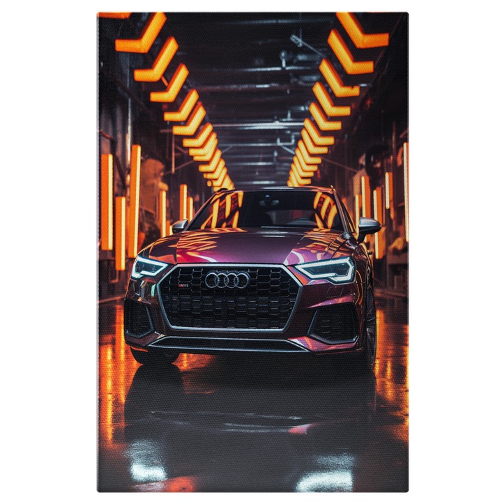 Tablou Canvas: Masina Audi pentru pasionati - prezentare roz scumpa Pictura Digitala 40x25CM