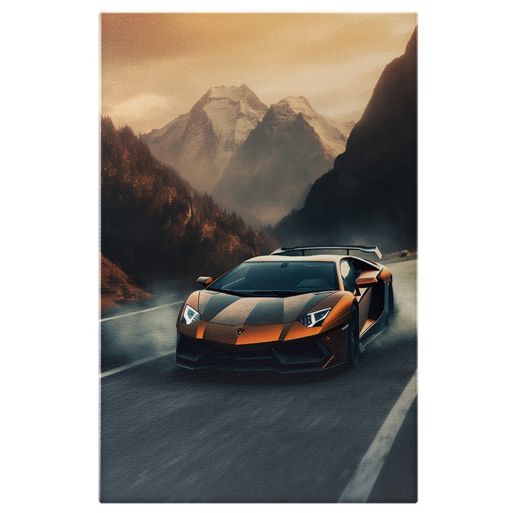 Tablou Canvas: Masina de lux Lamborgini - viteza multi cai putere scumpa Pictura Digitala 60x40CM