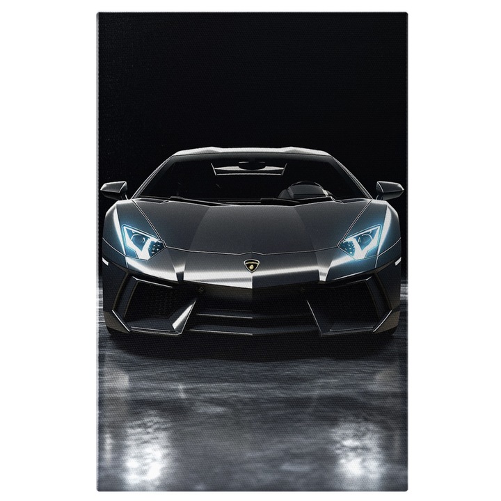 Картина на платно:, Луксозна кола Lamborghini - метализирана с конци Дигитална картина 100x70CM