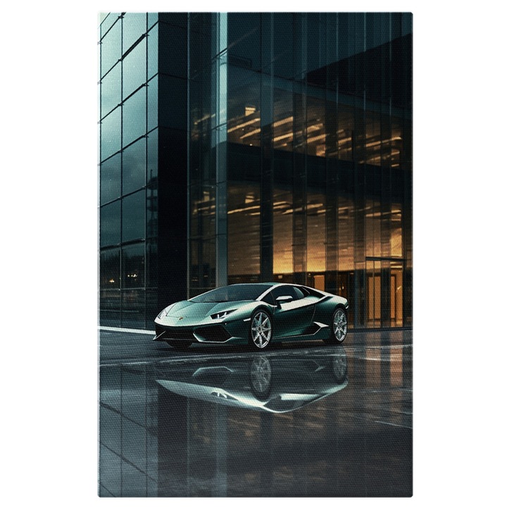 Tablou Canvas: Masina de lux Lamborghini - prezentare reflexie Pictura Digitala 60x40CM