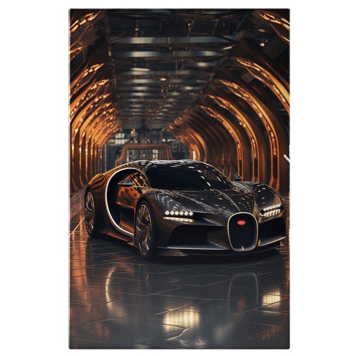 Tablou Canvas: O masina de lux Bugatti - ca intr-un tunel prezentare scumpa Pictura Digitala 60x40CM