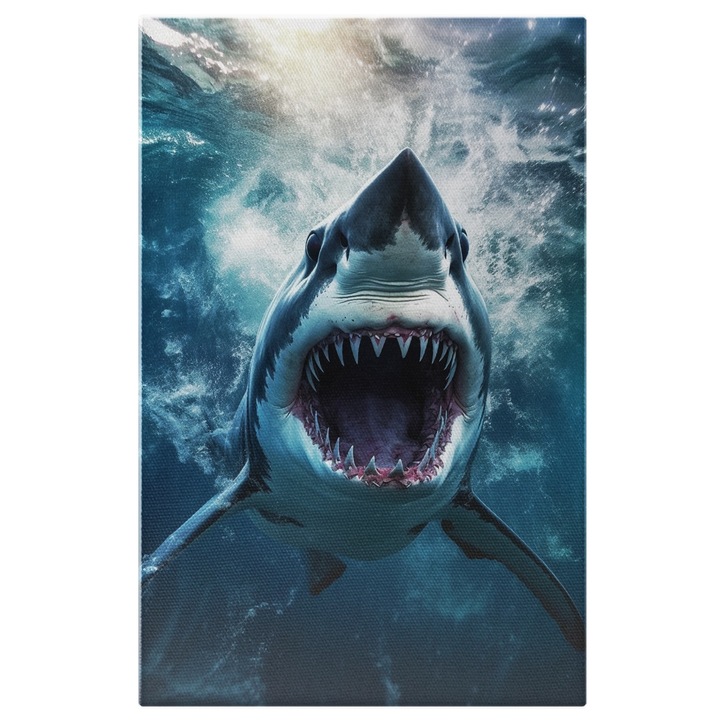 Картина на платно: Снимка на голямата бяла акула с остри зъби Дигитална 70x50 см