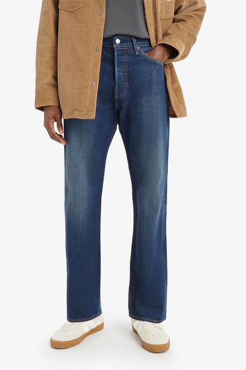 Levi's, 501® Original loose fit gombos farmernadrág, Sötétkék, Tengerészkék, W33-L32