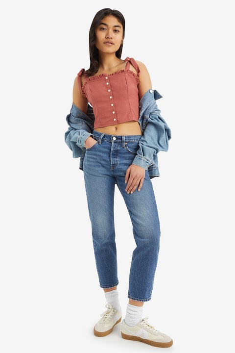 Levi's, Blugi crop cu croiala dreapta, Albastru