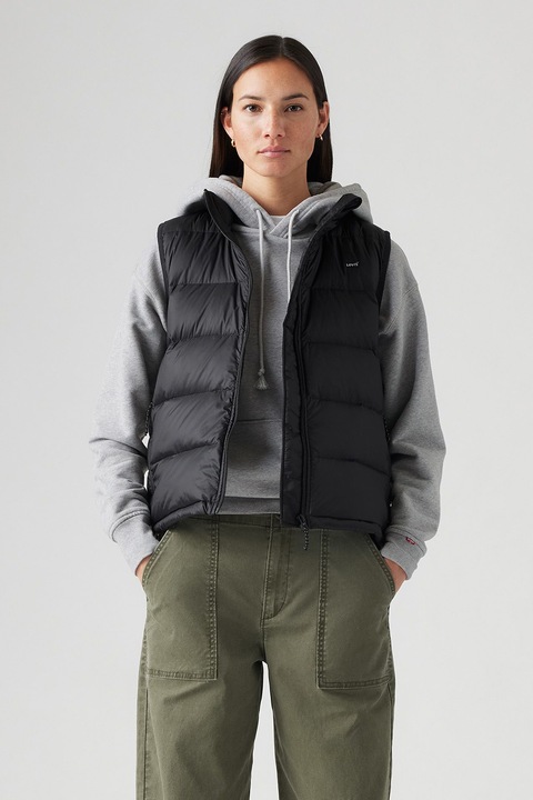 Levi's, Капитониран елек със странични джобове, Черен, S