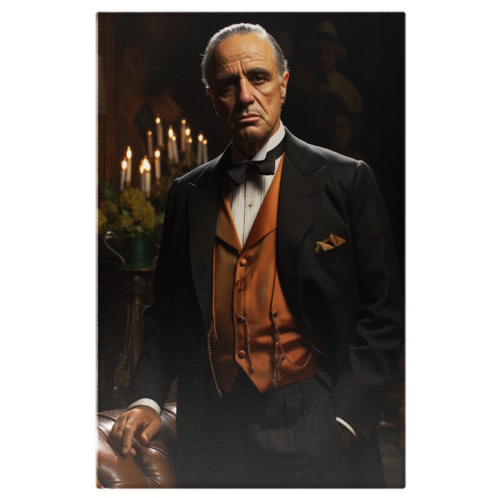 Картина на платно: Снимка на стар мафиот - главата на кръстническата мафия Дигитална картина 100x70 см