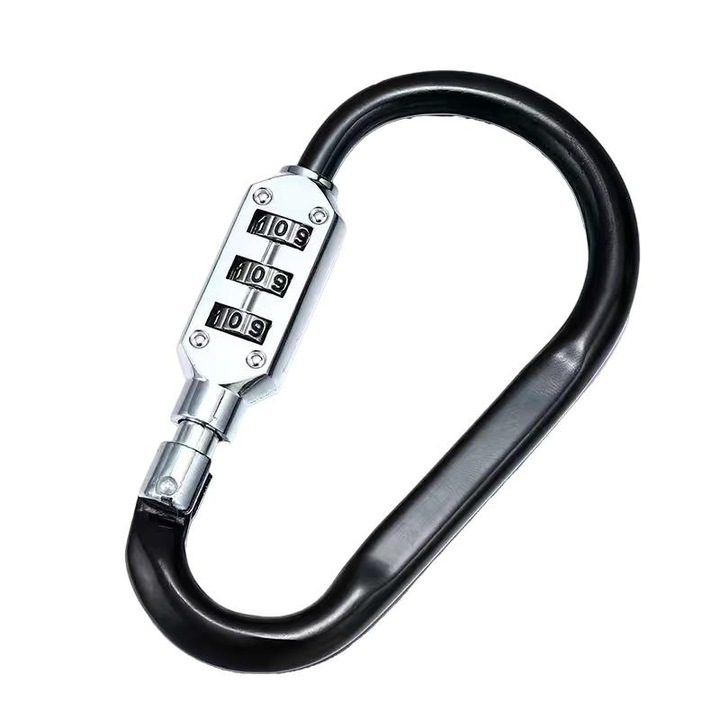 Lacat cu combinatie, portabil, zinc, negru, utilizare multipla