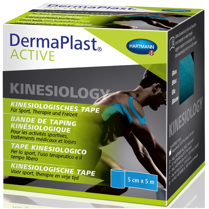 Banda Kinesiologica, albastra, DERMAPLAST Active Kinesiology, Hartmann