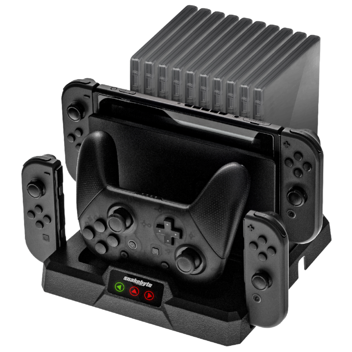 Snakebyte Nintendo Switch Dual Charge Base S töltőállomás és tartó, Fekete