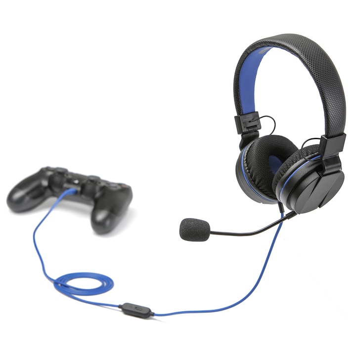 Snakebyte HeadSet 4 fejhallgató, PlayStation 4-hez, Fekete/Kék