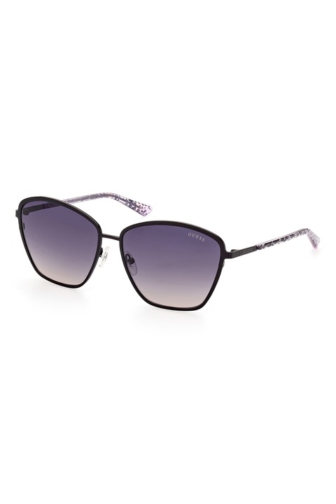 Guess, Ochelari de soare cat-eye cu lentile in degrade, 60-15-135, 60-15-135, Alb/Negru