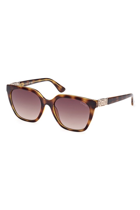 Guess, Ochelari de soare cat-eye, Auriu, Maro inchis, 55-19-145