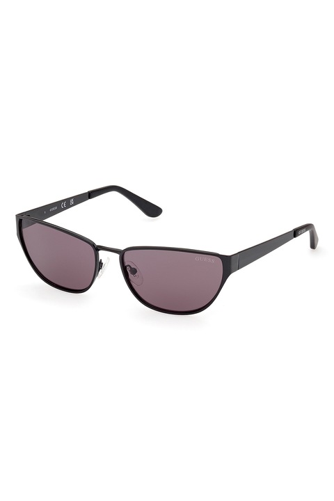 Guess, Ochelari de soare cu rama metalica, 57-16-135, Negru