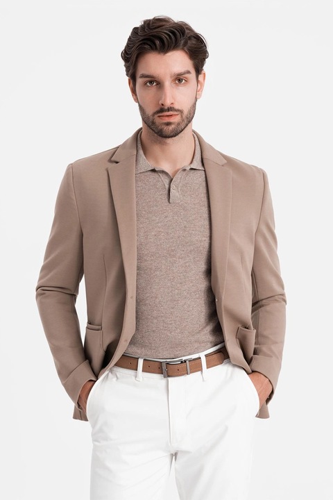 OMBRE, Sacou cu buzunare aplicate, Maro nisip