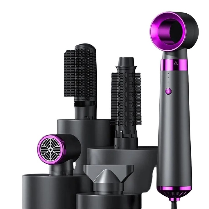 5 az 1-ben elektromos hajkefe készlet, egyenesítés és göndörítés, negatív ion technológia, 3 hőmérséklet, többszínű, 220 V