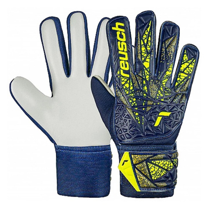 Manusi portar Reusch Attrakt Starter Solid, marime M-8, albastru/galben