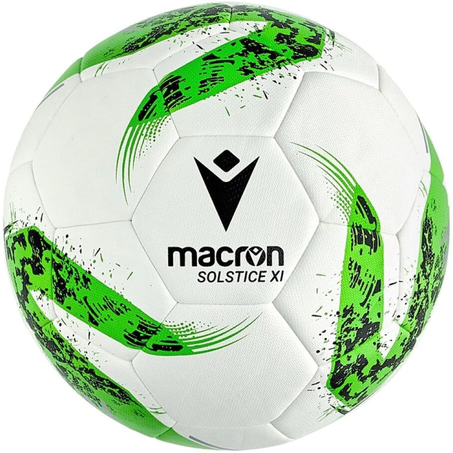 Minge fotbal Macron SOLSTICE XI IMS HYBRID, marimea 5, alb/verde/negru