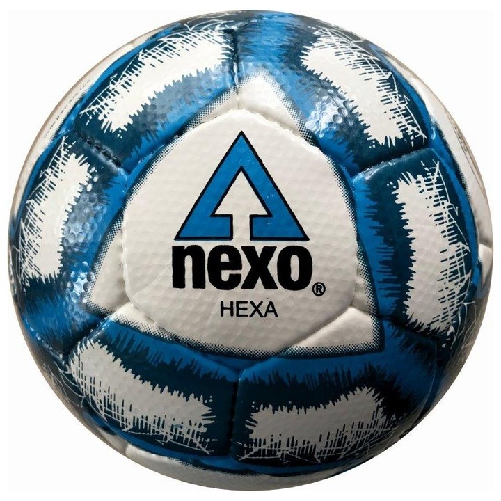 Minge fotbal Nexo HEXA, marimea 5, alb/albastru