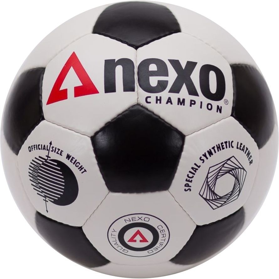 Minge fotbal Nexo CHAMPION, marimea 5, alb/negru