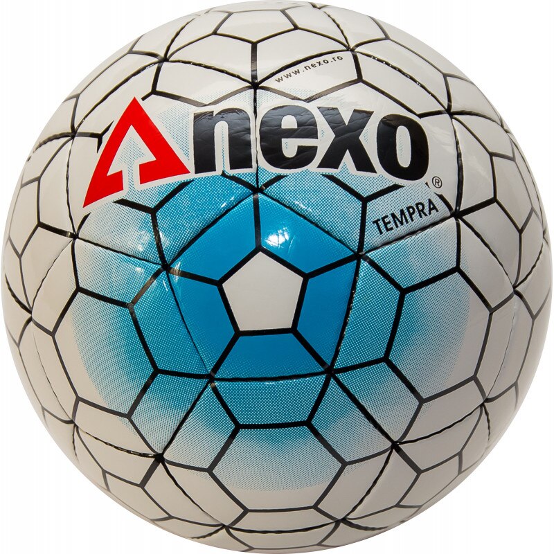 Minge fotbal Nexo TEMPRA, marimea 5, alb/albastru/negru