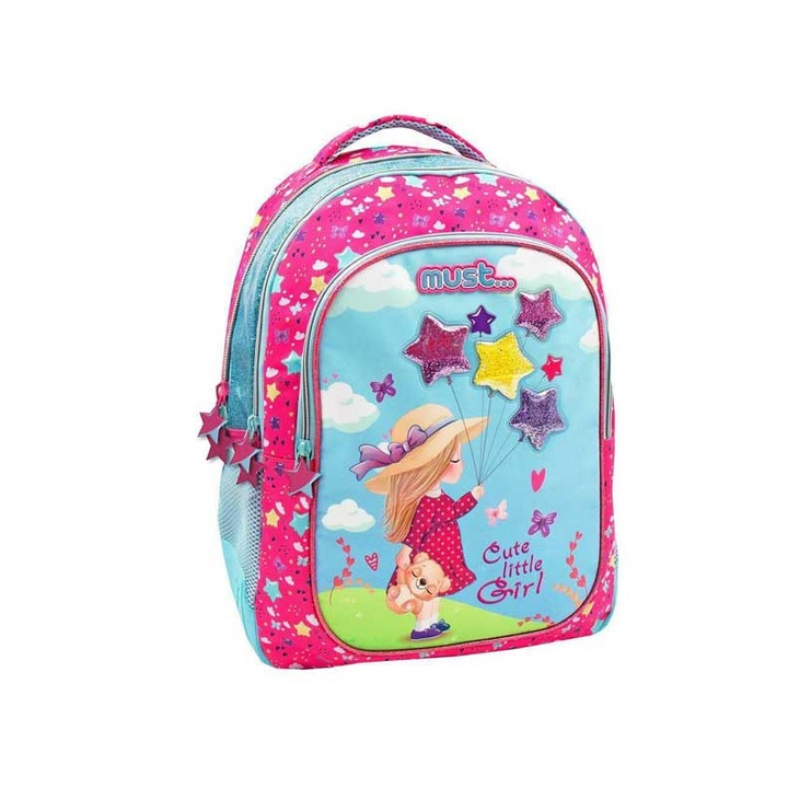 Ghiozdan Must..., Balloon Girl, 3 rekeszes, fényvisszaverő, 25L, 33x16x45cm