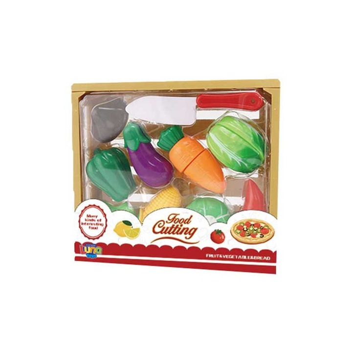 Bucatarie pentru copii Diakakis, Luna, set 11 piese, multicolor, +3 ani