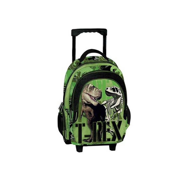 Ghiozdan Graffiti Dinosaur, 3 compartimente, cauciuc, 30x14x44cm