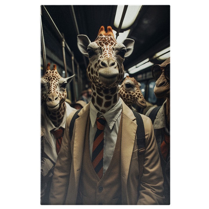 Картина на платно: Зебра в тренч Нов подход към модата Дигитална картина 60x40CM