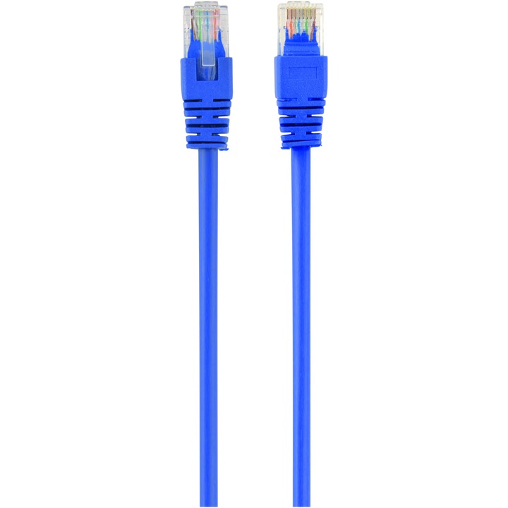 Кабел UTP GEMBIRD Cat5e, Мед-алуминий, 0.25 м, Син, AWG26, PP12-0.25M/B