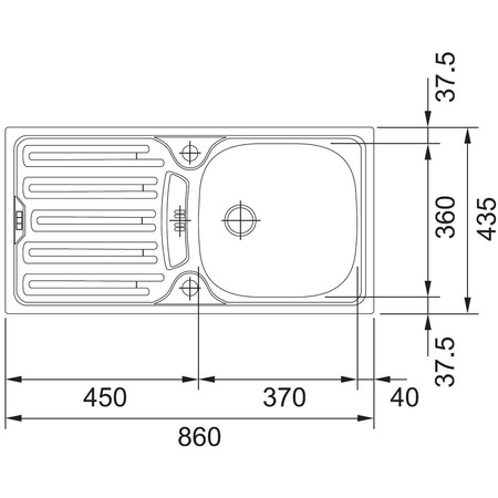Chiuveta cu o cuva Franke CIL 614-88205712, Picurator pe dreapta, Inox Dekor