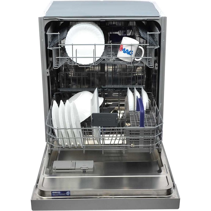 Masina de spalat vase semi-incorporabila Beko DSN6635X, 13 Seturi, 6 Programe, Clasa A++, Inox Antiamprenta