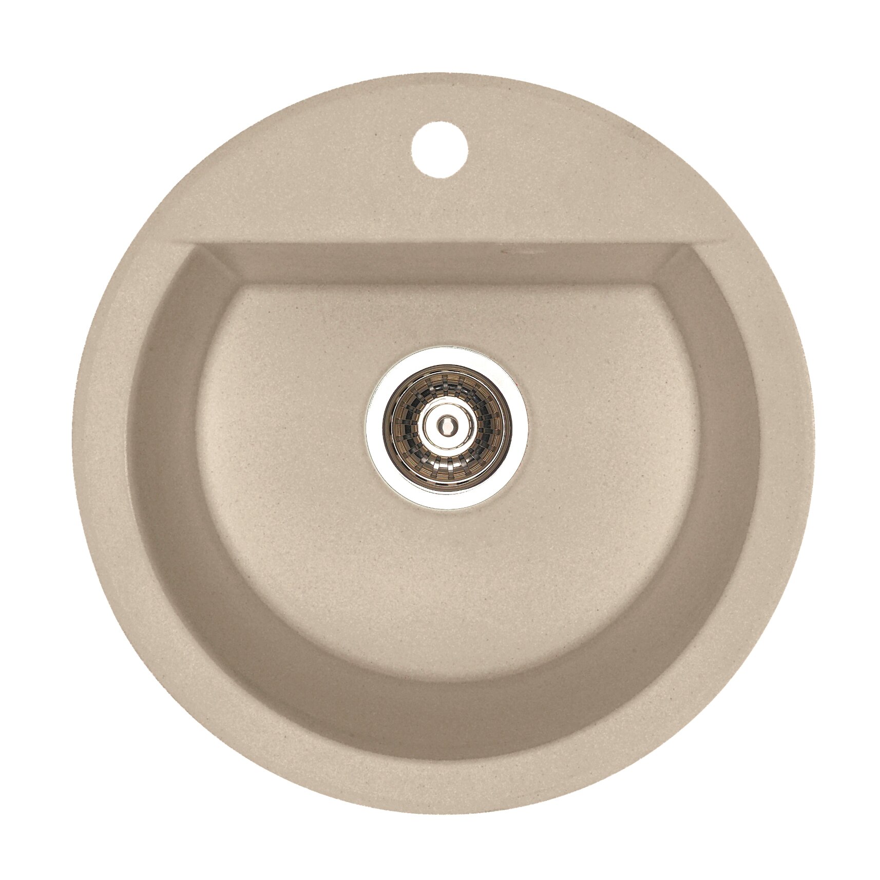 Chiuveta cu 1 cuva Alveus CUBO10A51, Rotunda, Material compozit, Bej