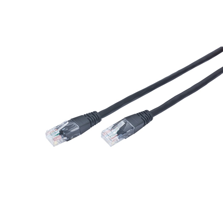 UTP пач кабел Gembird, гофриран, 5 м, черен