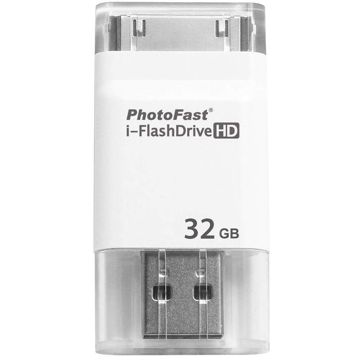 PhotoFast i-FlashDrive USB pendrive, 32GB iPhone 4 csatlakozó + iPhone 5 lightining adapter