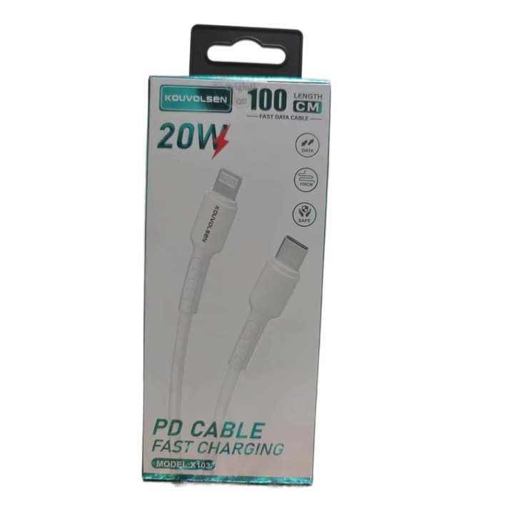 KOUVOLSEN USB-C Lightning adat- és töltőkábel, gyors átvitel, tartós felépítés