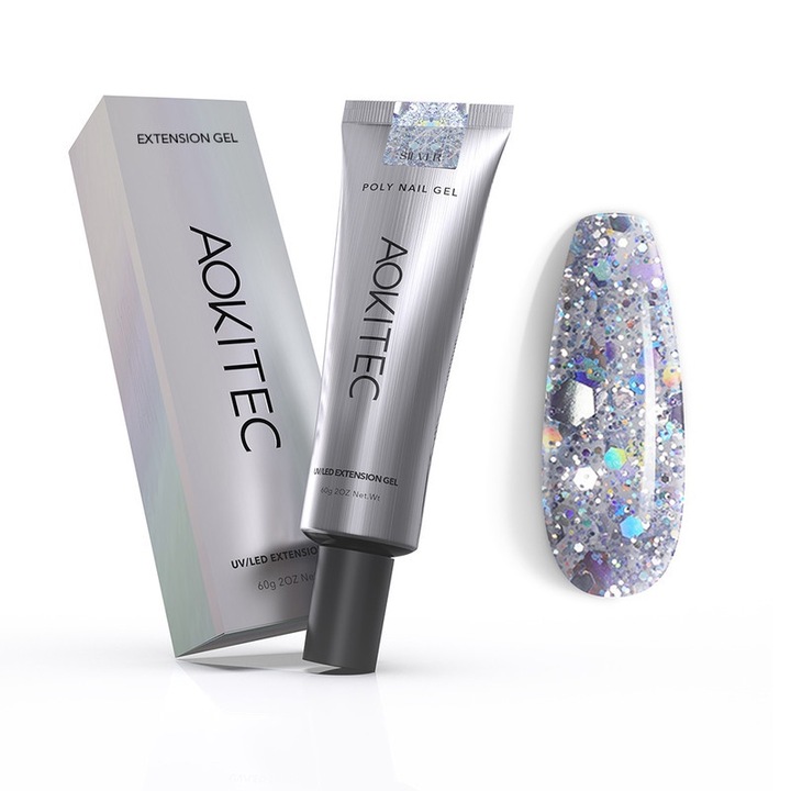 AOKITEC körömhosszabbító gél, 60ml, natúr, többszínű