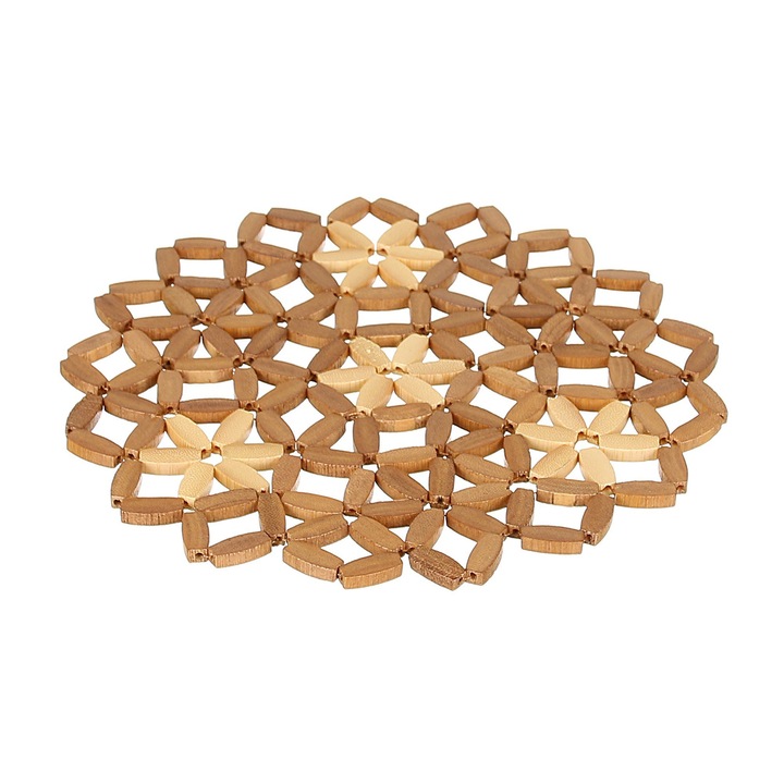 Shopiens bambusz edénytartó, Ø 22 x H 0,5 cm, rugalmas, természetes