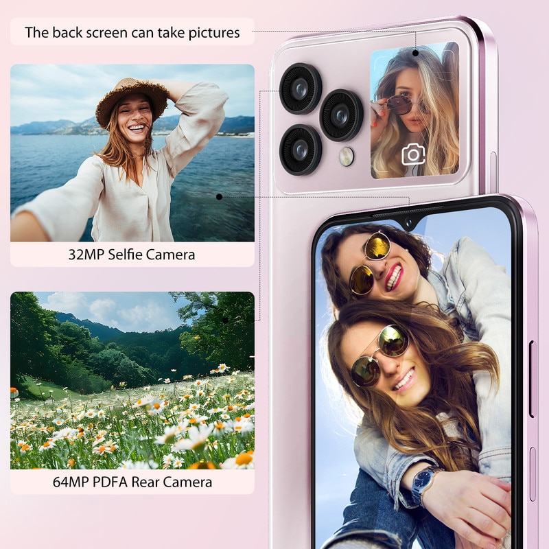 Smartphone Hafury V1, 16GB RAM, 256GB ROM, Android 13, Camera 64MP, 165.75x75.8x9mm