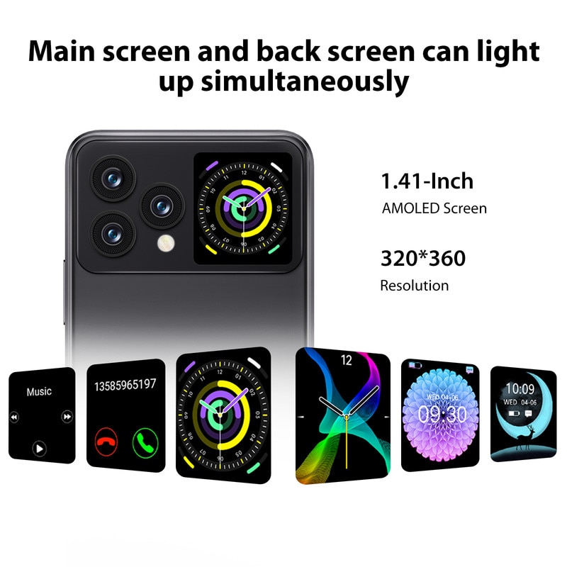 Smartphone Hafury V1, 16GB RAM, 256GB ROM, Android 13, 6.58 inch FHD+, Camera 64MP+32MP, Baterie 4350mAh, Negru, OTG, Wi-Fi