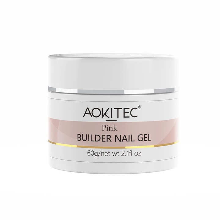 Gel Constructor Unghii AOKITEC, Extensii, Auto-Nivelant, Roz, 60g