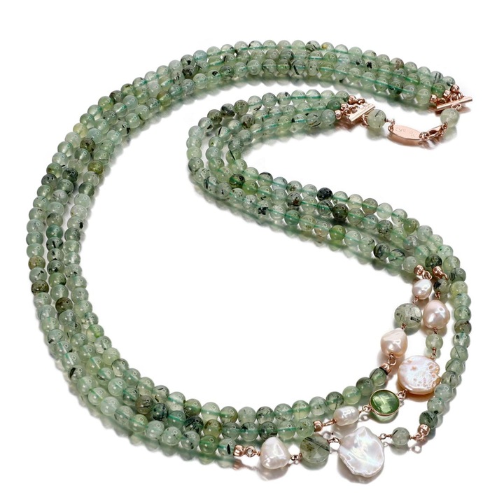 Colier Armonia din cuart rutilat si perle