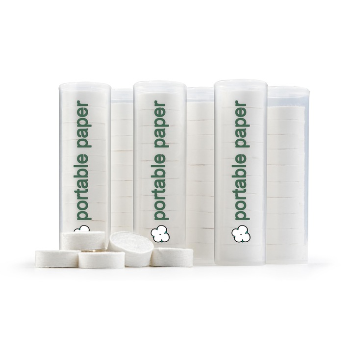 Set 60 Prosoape Comprimate din Bumbac, Portabile, Multifunctionale, 24x22cm