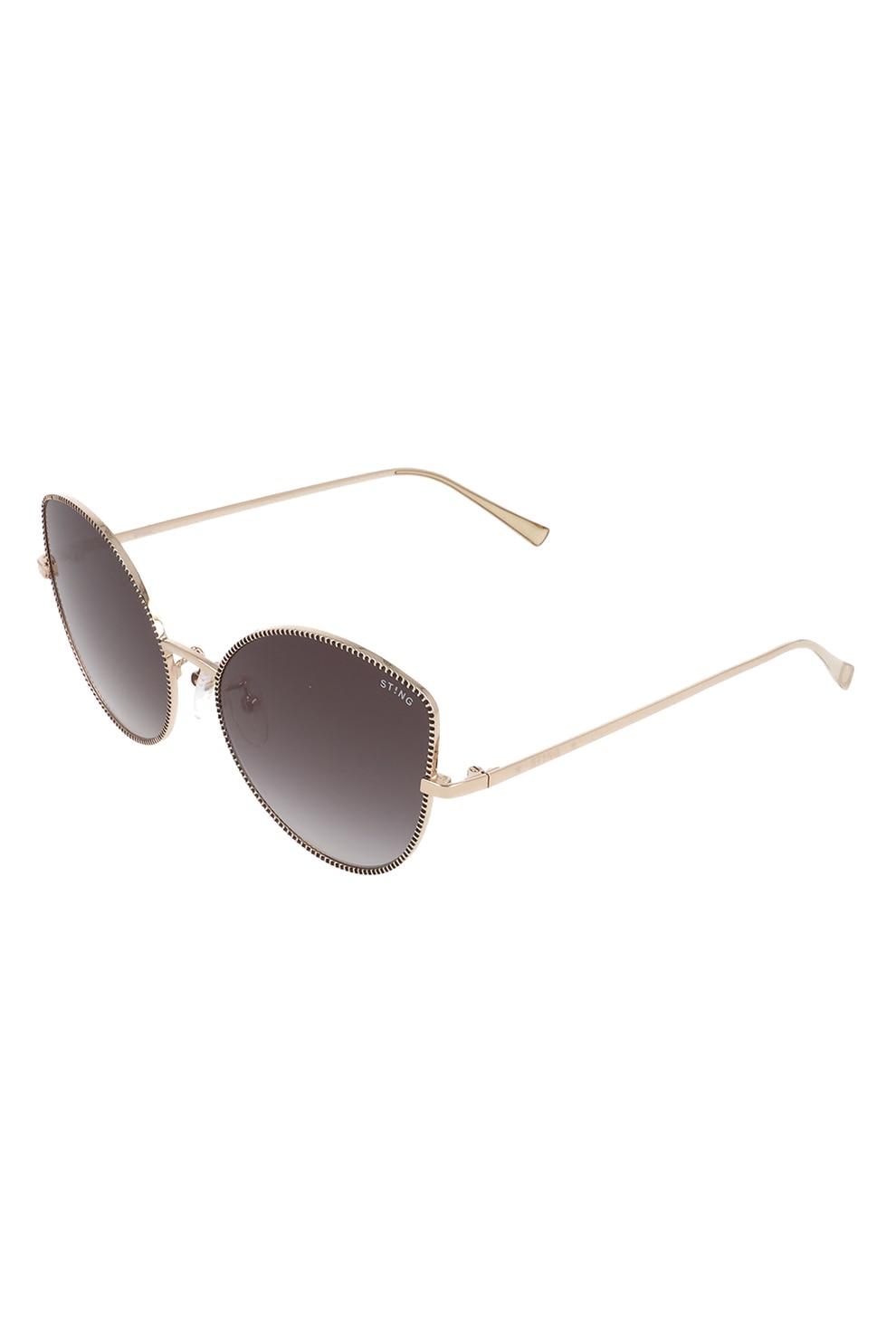 Gucci, Ochelari de soare cat-eye cu rama metalica, Auriu, Maro