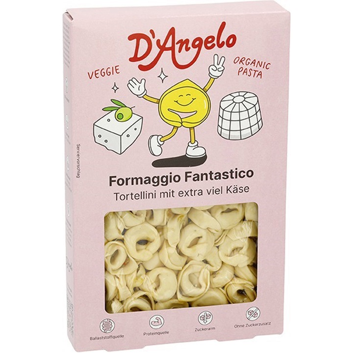 Tortellini bio cu branza, 250g D'angelo Pasta