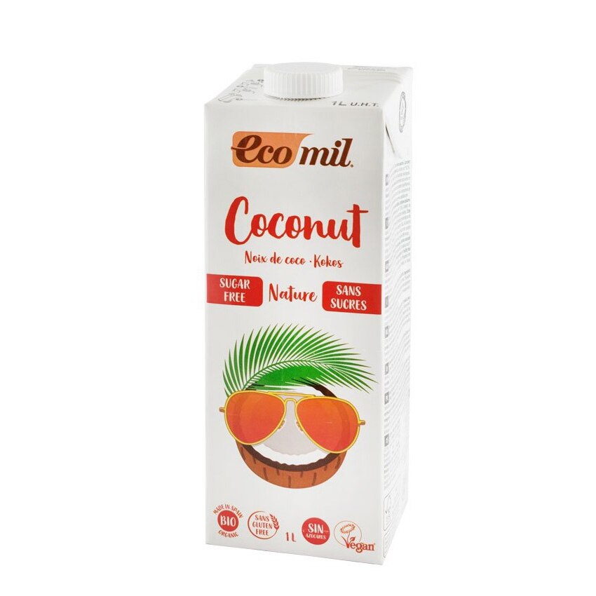 Bautura vegetala bio de cocos, fara zahar, 1000ml Ecomil