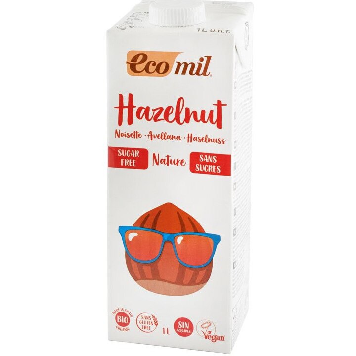 Bautura vegetala bio din alune fara zahar Nature, 1000ml Ecomil