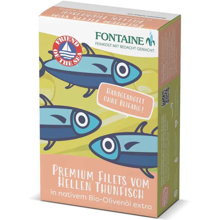 File de ton, bucati intregi in ulei de masline extravirgin bio, 120g Fontaine